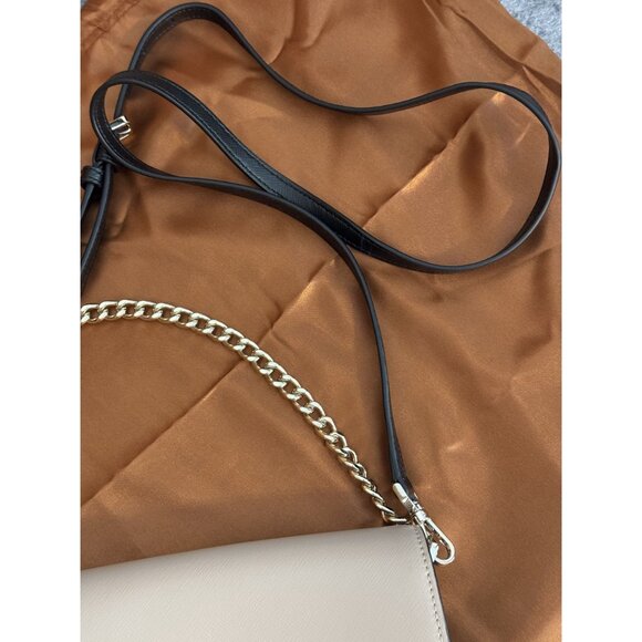 Kate Spade Carson Saffiano Leather Convertible Crossbody Warm Beige Black NWOT - Picture 5 of 16